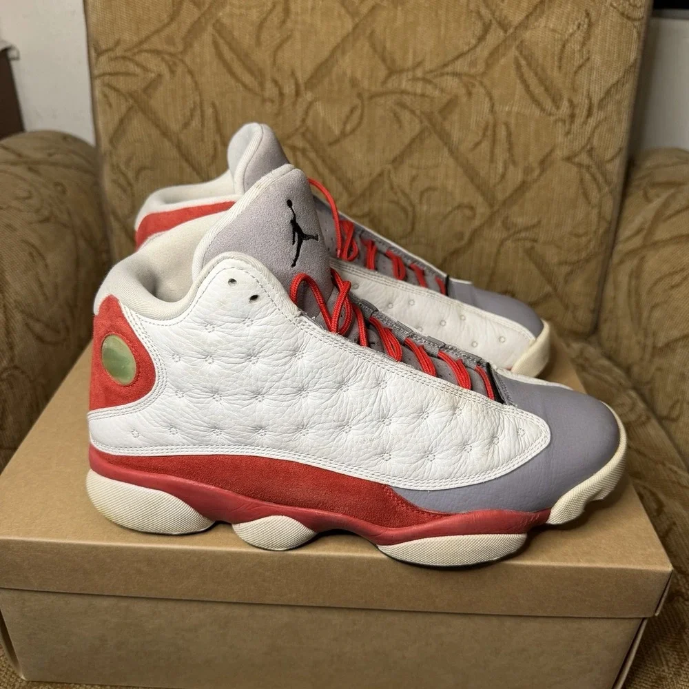 Nike Air Jordan 13 Retro Grey Toe Sneakers 2014 Men 9.5 414571-126 Leather Suede